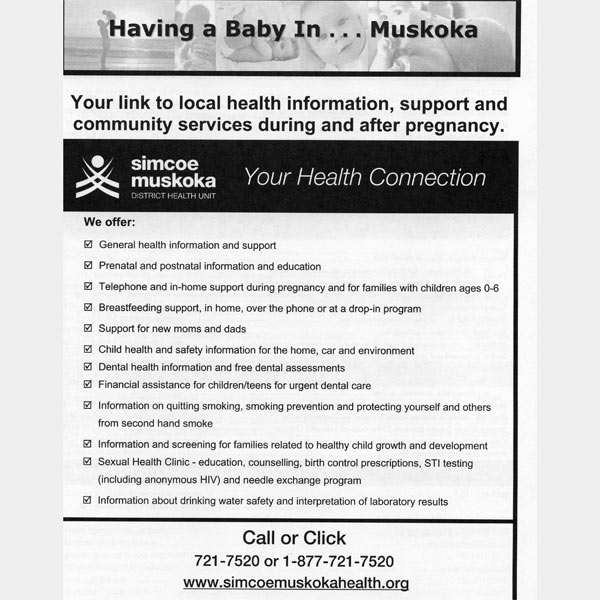 Having a Baby in Muskoka - Where to get help during pregnancy and after birth