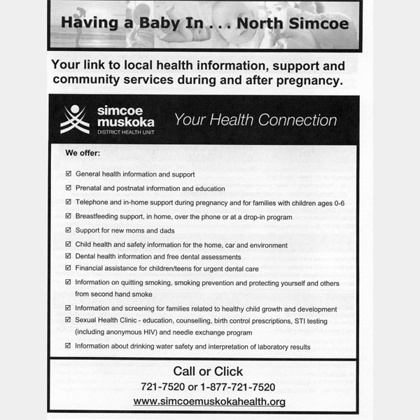 Having a baby in North Simcoe - Where to get help during pregnancy and after birth
