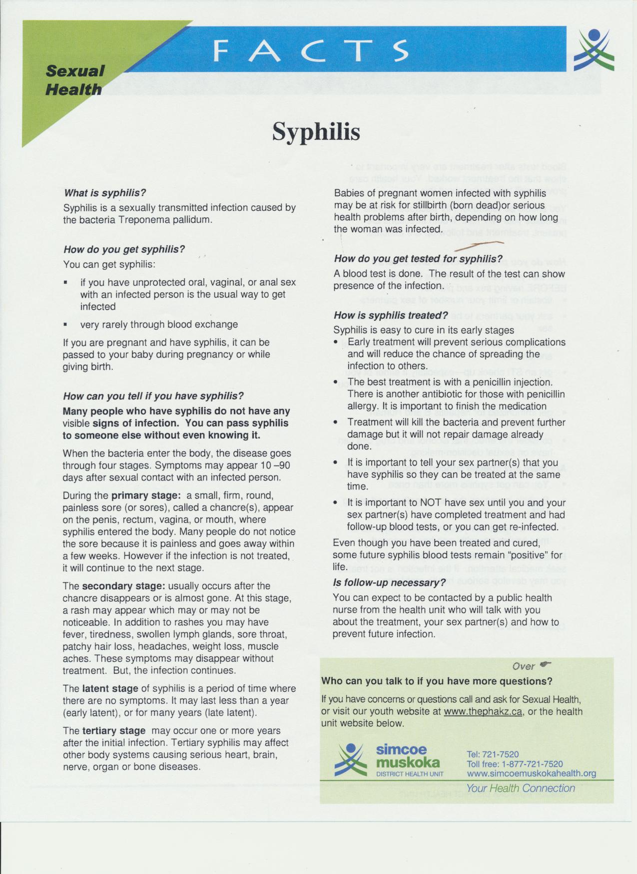 Sexual Health Facts - Syphilis