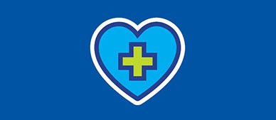 heart shape image with a green cross.
