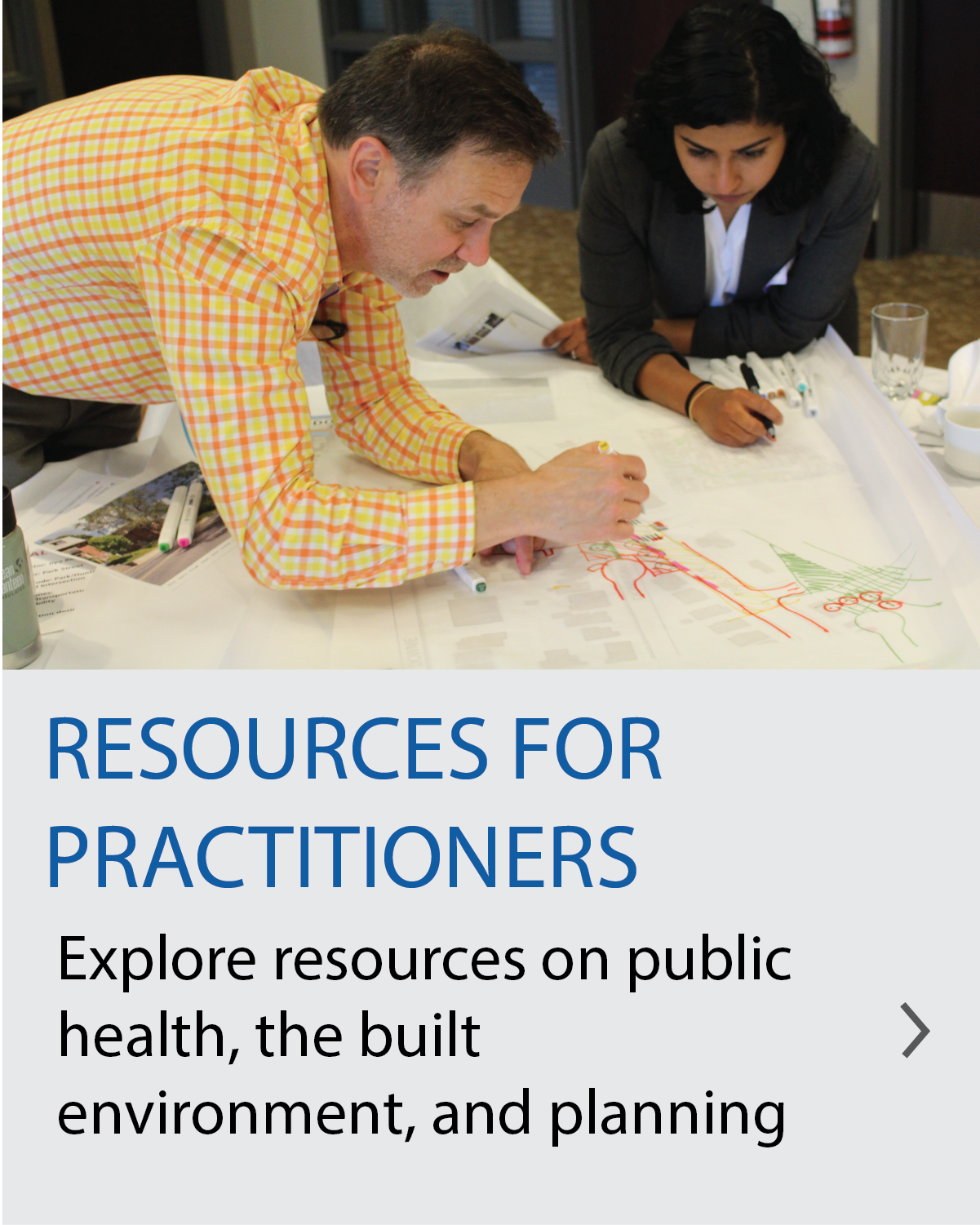 Resources for Practitioners: Explore resources on public health, the built environment, and planning