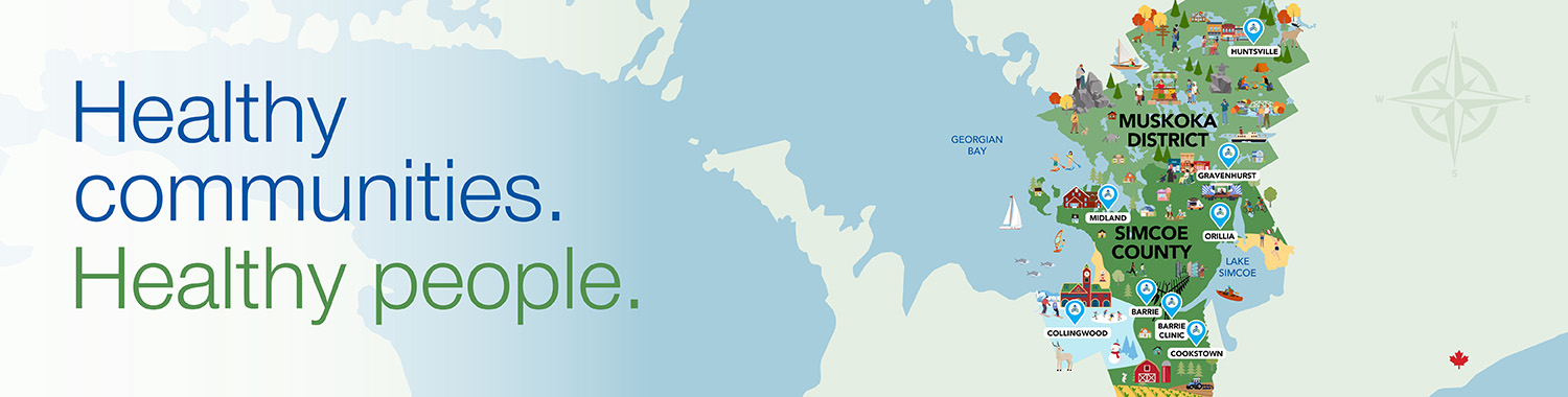 simcoe and muskoka regions with health unit locations